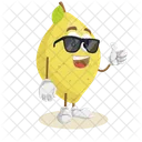 Mascota Del Logotipo De Limon Con El Pulgar En Pose Icono