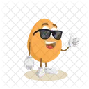 Mascota Del Logotipo Del Huevo Con El Pulgar En Pose Icono