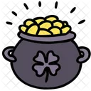 Pot Gold Shamrock Icon