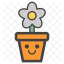 Pot De Fleur Fleur Emoji Emoticone Icône