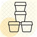 Pots En Argile Empiles Argile Pots Ícone