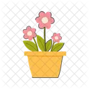 Potted Pink Flowers  Icon