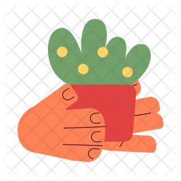 Potted plant holding  Icon