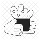 Potted plant holding cartoon hands  Icon