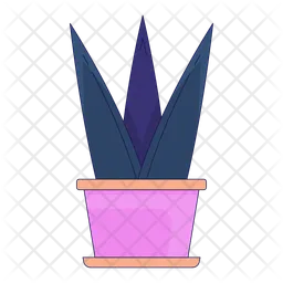Potted plant sharp leaves  Icon