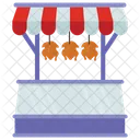 Poultry Stall Butcher Shop Street Stall Icon