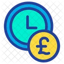Clock Time Pound Icon