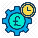 Pound Setting Pound Earning Management Cogwheel Icon