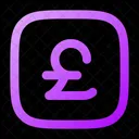 Pound Square Money Currency Icon