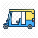 Autorickshaw Pousse Pousse Transport Icône