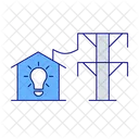 Power Transmission Lines Electricity Home Icon