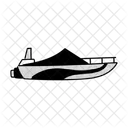 Half Tone Speed Boat Illustration Powerboat Racing Vessel Icon