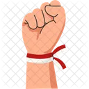 Powerful Fist with Red and White Ribbon  Icon