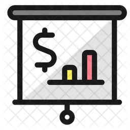 Präsentation Projektor Bildschirm Budget Analytik  Symbol