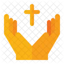 Pray Hand Cross Icon