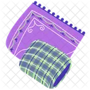 Folded Prayer Mat And Folded Sarong Sarong Mosque Icon