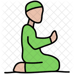 Praying Icon - Download in Colored Outline Style