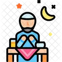 Praying Before Eating Muslim Ramadan Icon