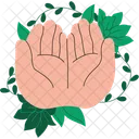 Praying Hands And Flower Flower Nature Icon