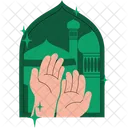 Praying Hands And Mosque  Icon