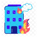 Predio Em Chamas Explosao Em Chamas Escritorio Em Chamas Icon