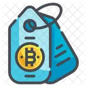 Preisschild Label Kryptowahrung Digitale Wahrung Bitcoin Symbol