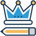 Premium Pencil Crown Icon