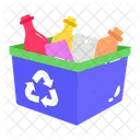 Premium flat sticker of recycle bottles  Icon