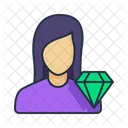 Female Avatar Diamond Icône