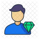 Male Avatar Diamond Icône