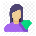 Female Avatar Diamond Icon