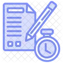 Icone De Linha Duotonica De Preparacao De Teste Icon