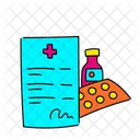 Ilustracao Vibrante De Prescricao Medica Prescricao Medica Remedio Icon