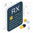 Prescripcion Informe Medico Rx Icono