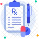 Prescripcion Rx Informe Medico Icono