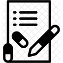 Receta Farmacia Informe Icono