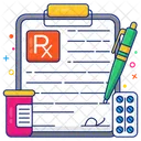 Prescription Writing Medical Report Rx Icon
