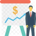 Presentation Dollar Graph Icon