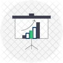 Presentation Board With A Bar Chart Data Visualization Graphical Representation Icon