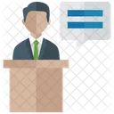 Presentation Man Speaking Demonstration Icon