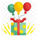 Presente Caja De Globos Regalo Icono