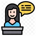 Presenter Woman Presenter Chat Box Icon