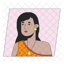 Indian Woman Outfit Ethnicity Icono