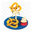 Pretzels Dip Pretzels Baked Pastry Icon
