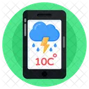 Pronostico Del Tiempo Movil Aplicacion Meteorologica Tiempo Nublado Icono