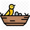 Primavera Huevo Pajaro Icono