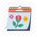 Calendario Tiempo Flor Icono