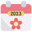 Primavera 2023 Calendario Icono