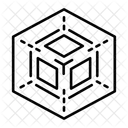 プリントされた立方体、ブロック、フレームワーク アイコン