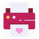 Printer Print Heart Icon
